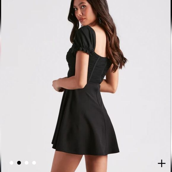 Windsor Darling Sweetheart Skater Dress In Black NWT Sz M - Picture 3 of 11